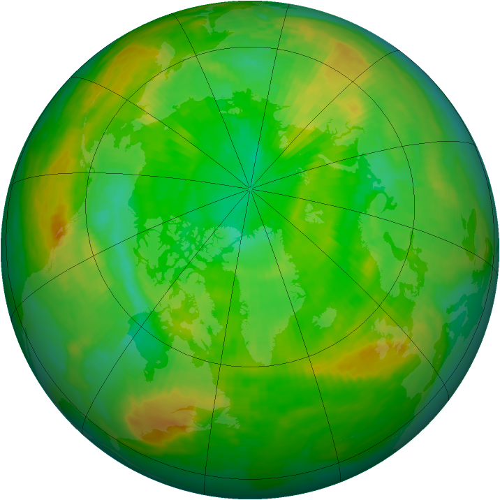Arctic ozone map for 01 July 1988